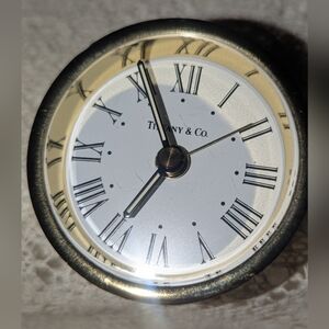 Tiffany & Co. Gold and White Original Desk Alarm Clock